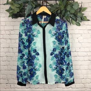SALE **5 for $25**- LC Lauren Conrad Floral Button Up Blouse